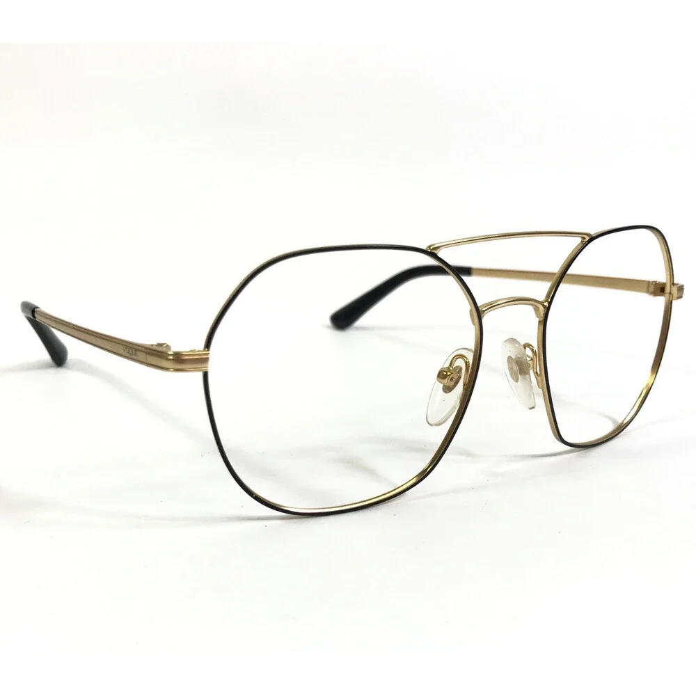 Vogue Eyeglasses Frames VO4022-S 352/11 Black Gold Geometric Wire Rim 55-17-135